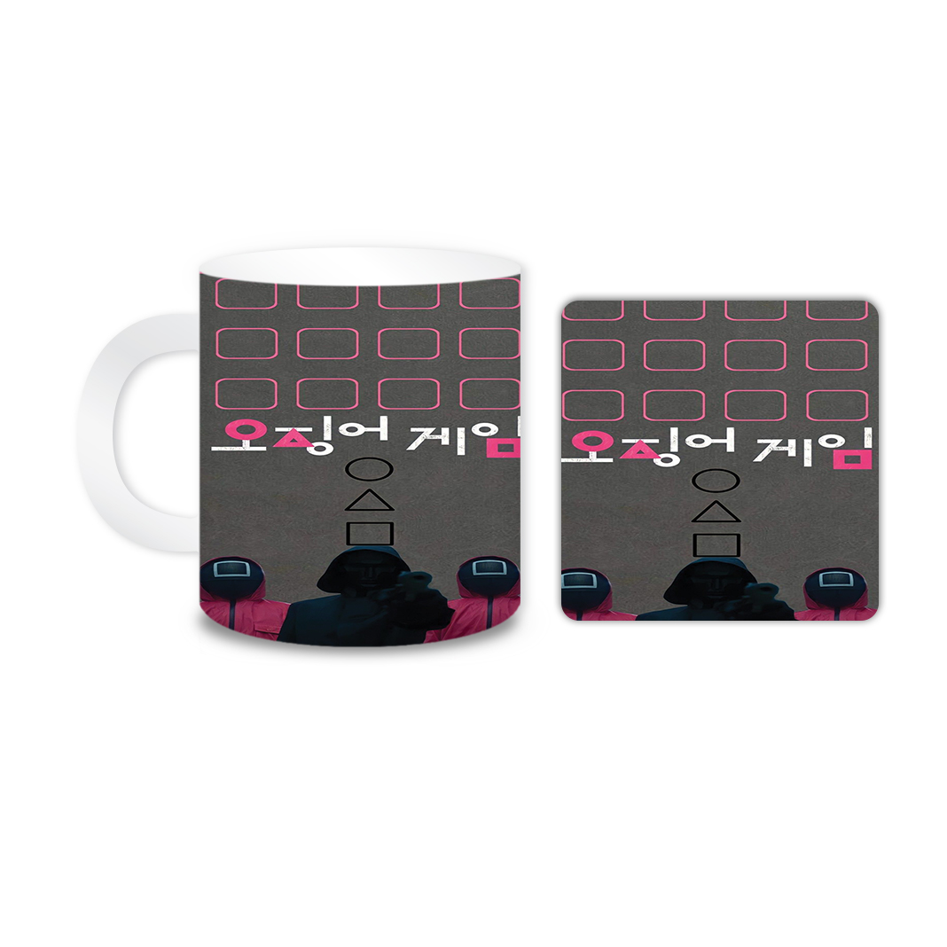 ماگ مدل Squid Game کد 2225 به همراه زیر لیوانی