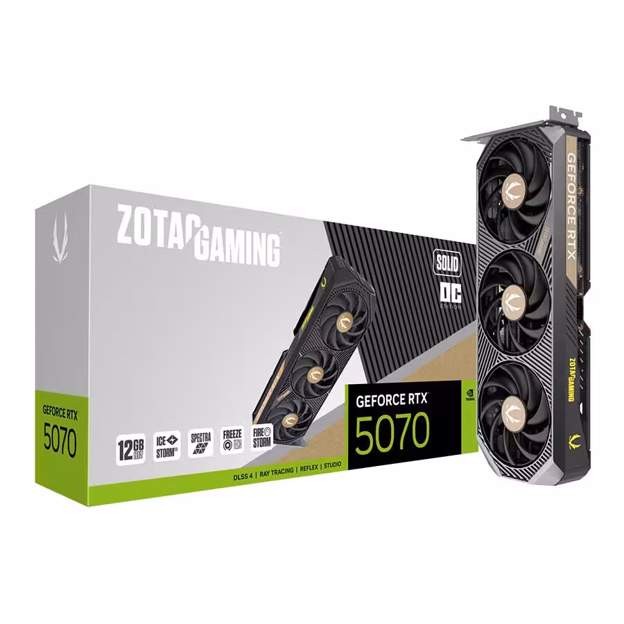 کارت گرافیک زوتک مدل GAMING GeForce RTX 5070 SOLID OC 12GB GDDR7