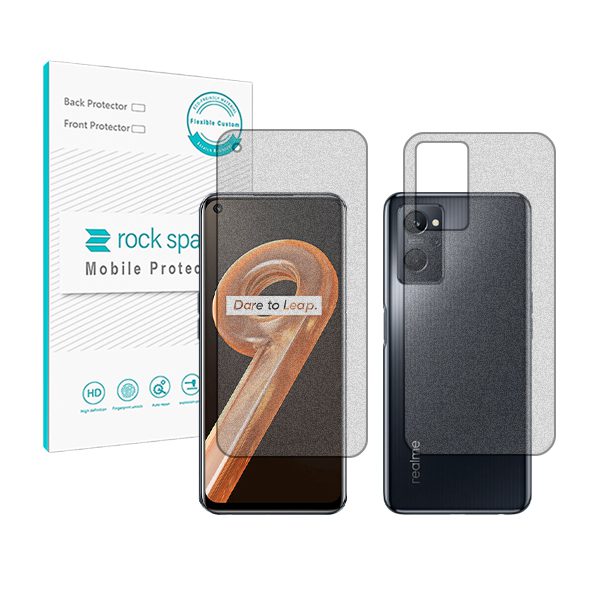 گلس صفحه نمایش و پشت گوشی ریلمی 9i مدل نانو هیدروژل مات برند راک اسپیس کد SS