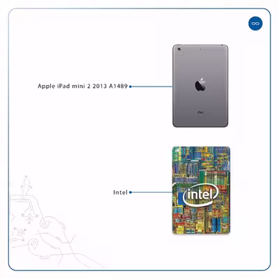 برچسب پوششی ماهوت مدل Intel Brand مناسب برای تبلت اپل iPad mini 2 2013 A1489