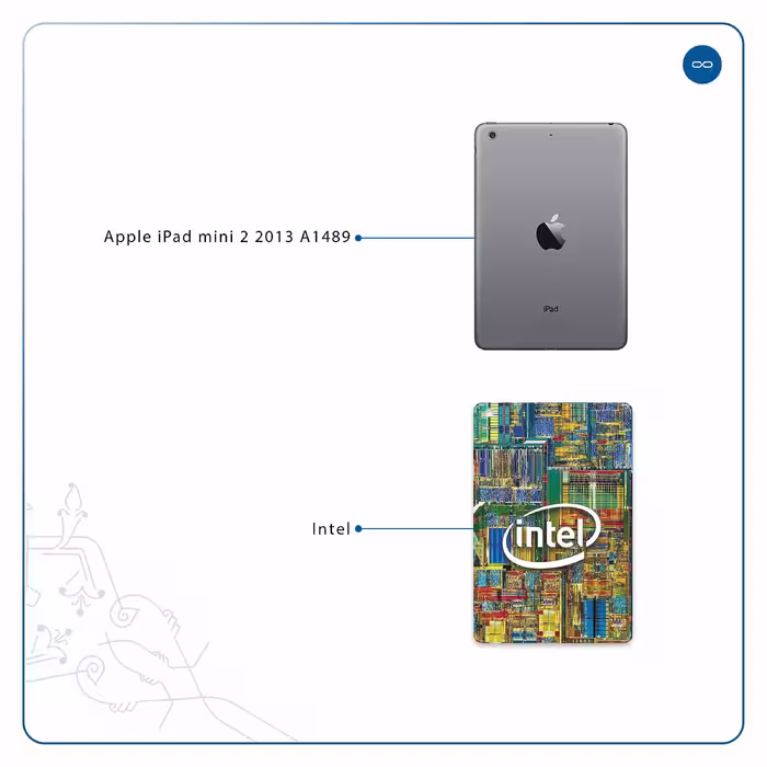 برچسب پوششی ماهوت مدل Intel Brand مناسب برای تبلت اپل iPad mini 2 2013 A1489