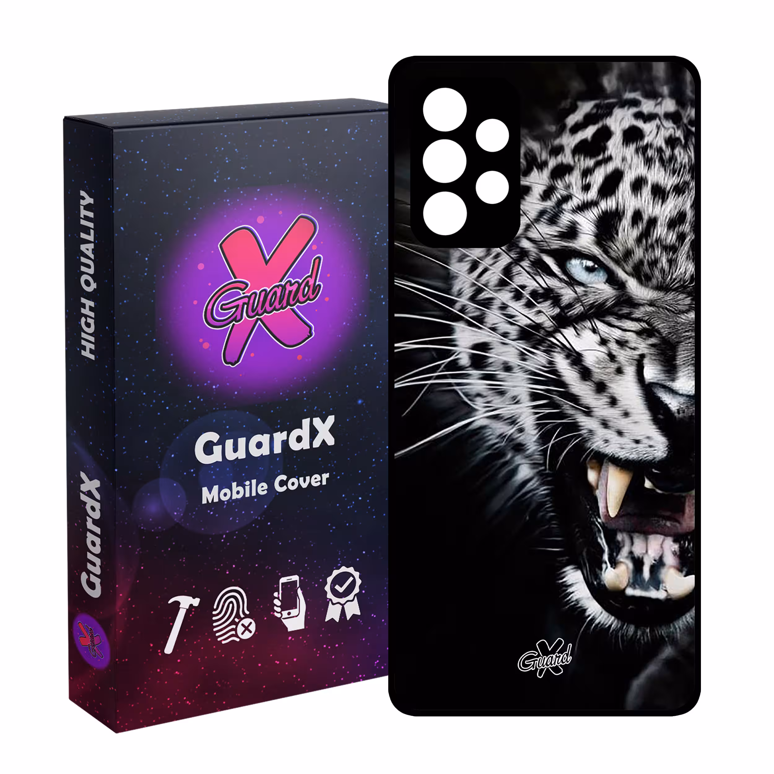 کاور گارد ایکس طرح پلنگ مدل Glass10244 مناسب برای گوشی موبایل سامسونگ Galaxy A32 4G