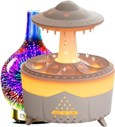 دستگاه بخور سرد  و چراغ خواب شبیه ساز باران ریموت دار