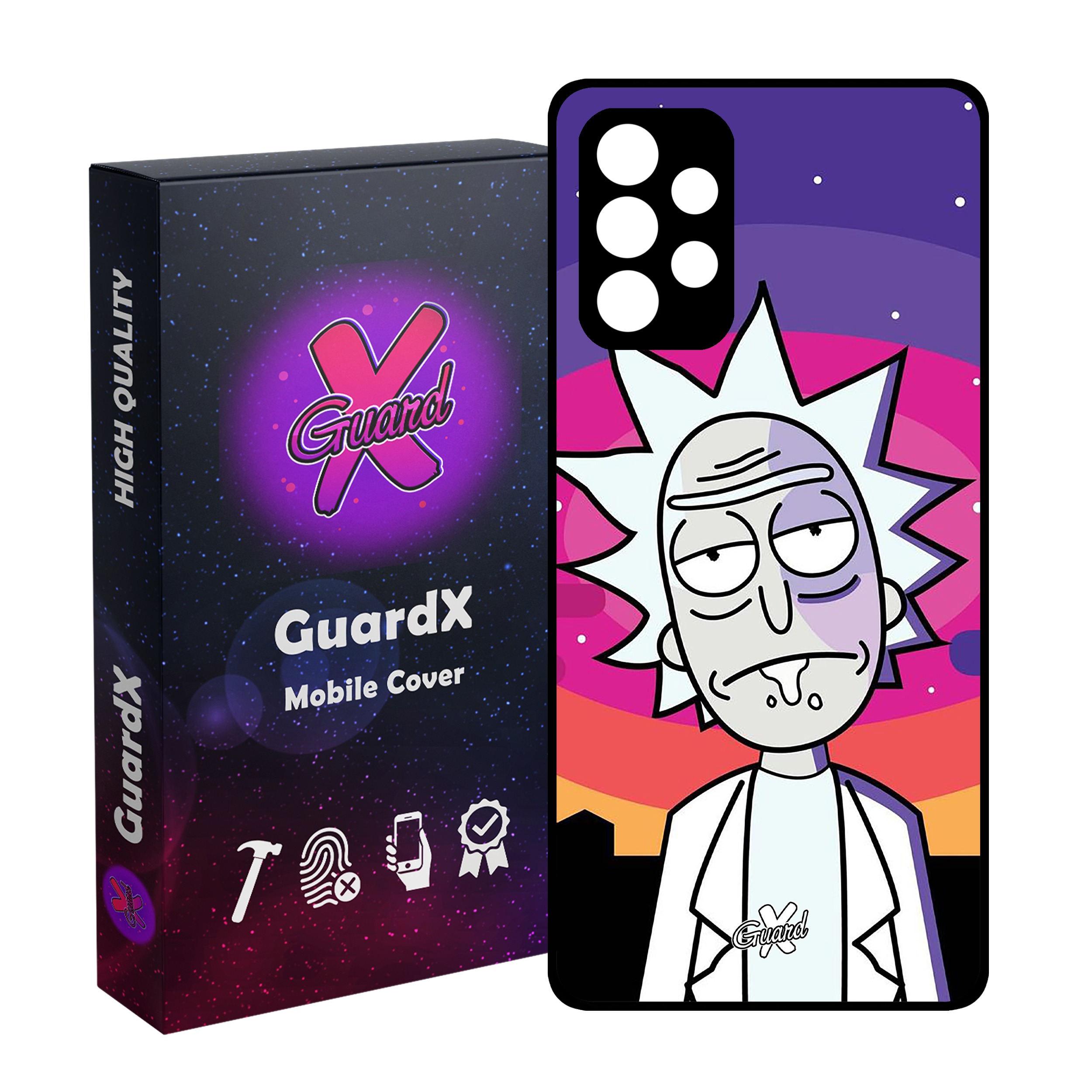 کاور گارد ایکس طرح Rick and Morty مدل Glass10099 مناسب برای گوشی موبایل سامسونگ Galaxy A73