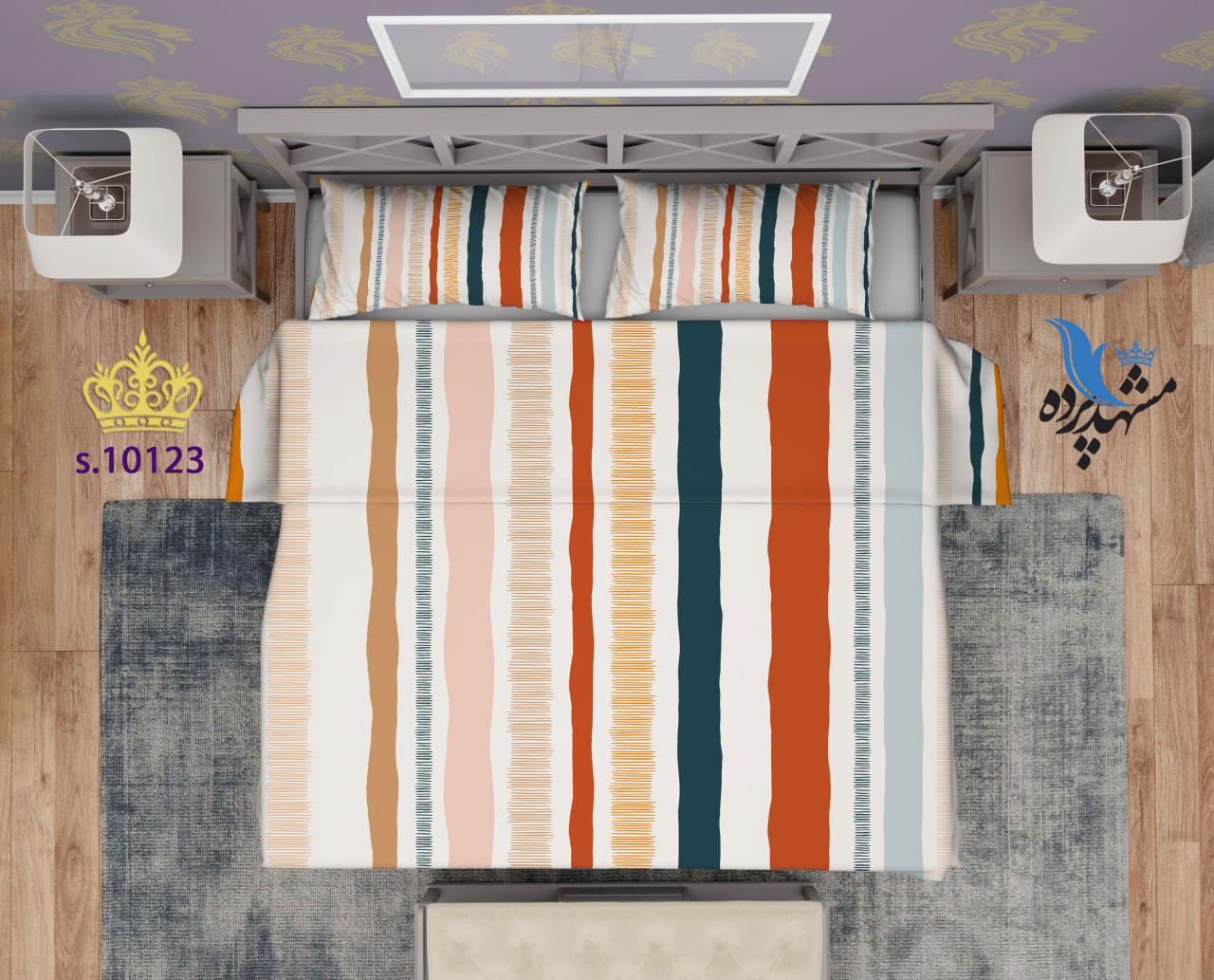 ست روتختی دو نفره طرح رنگارنگ S10123