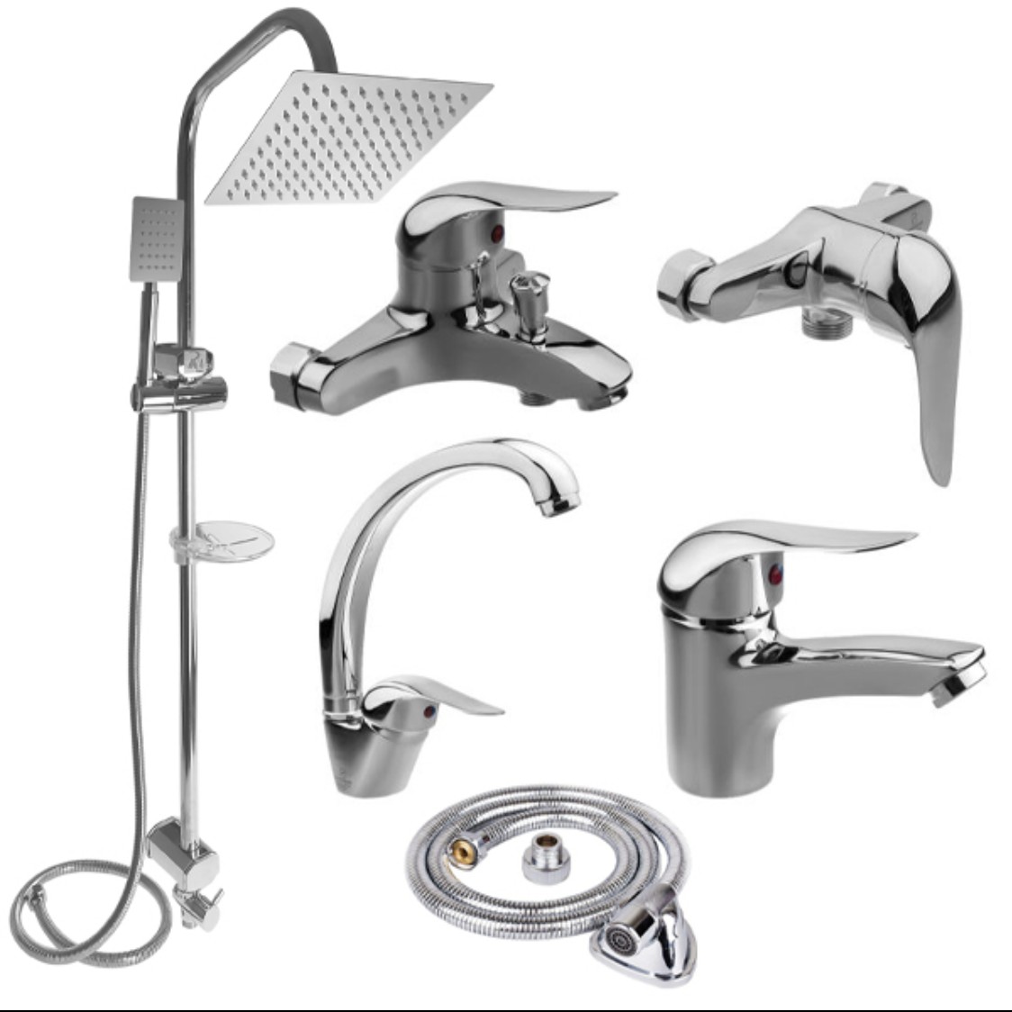 ست 6 تکه شیرآلات کروم اردکی 