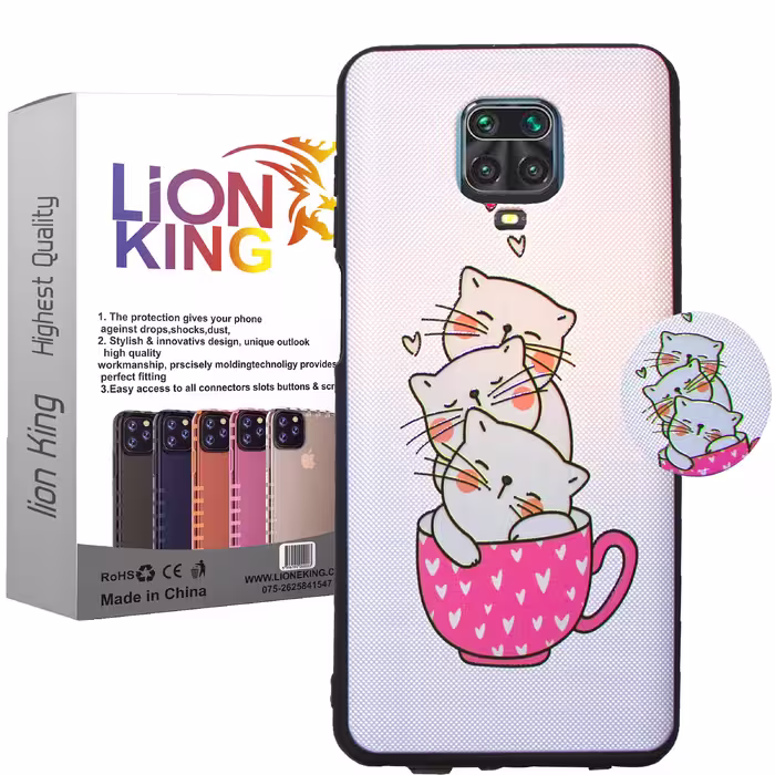 کاور لاین کینگ مدل livan cat مناسب برای گوشی موبایل شیایومی REDMI NOTE 9S به همراه پایه نگهدارنده