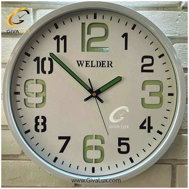 ساعت دیواری اورجینال ولدر PVC سفید| کد رفرنس 609