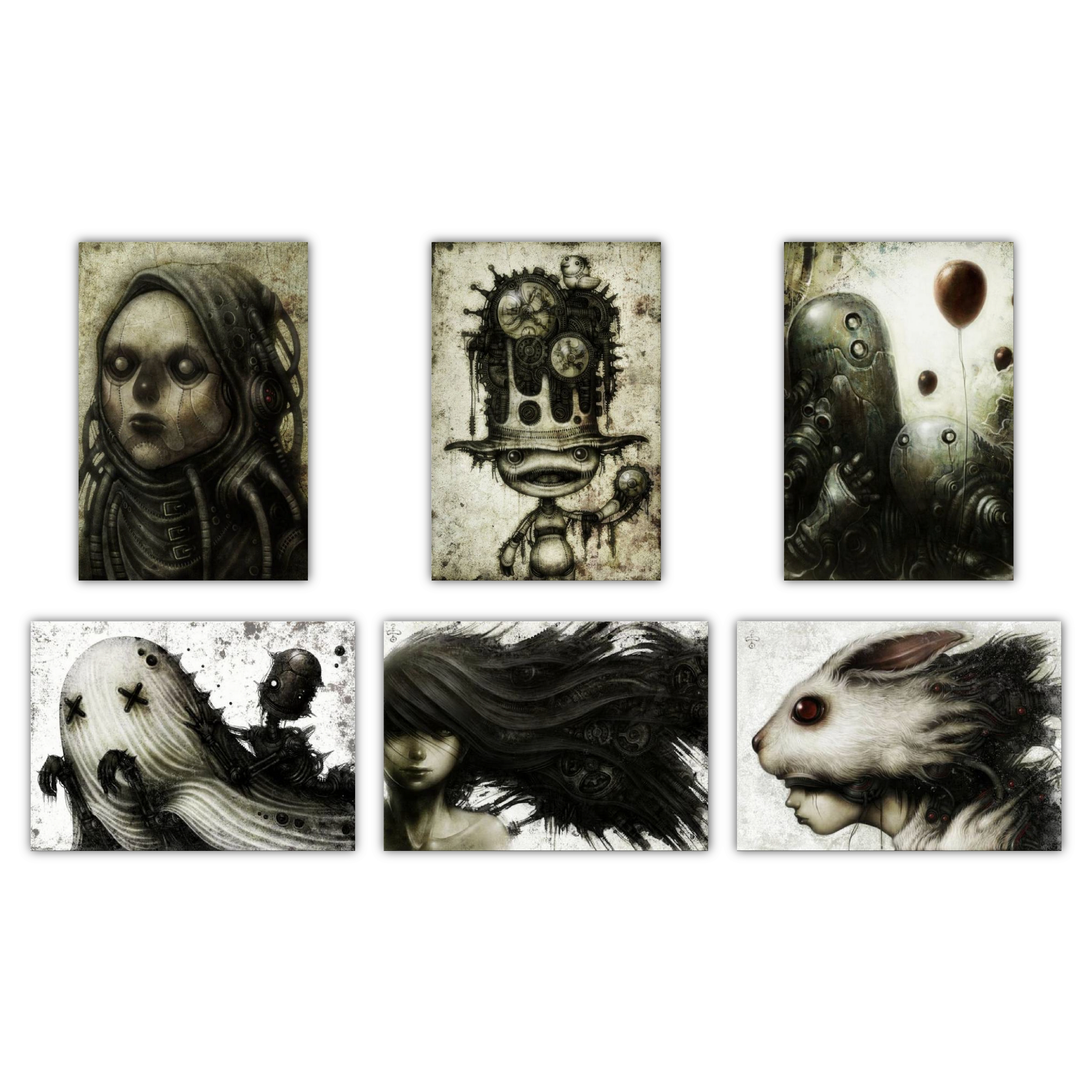 آویز تزیینی مدل دنیای فانتزی ربات ها کد KM-FANTASY1 مجموعه 6 عددی