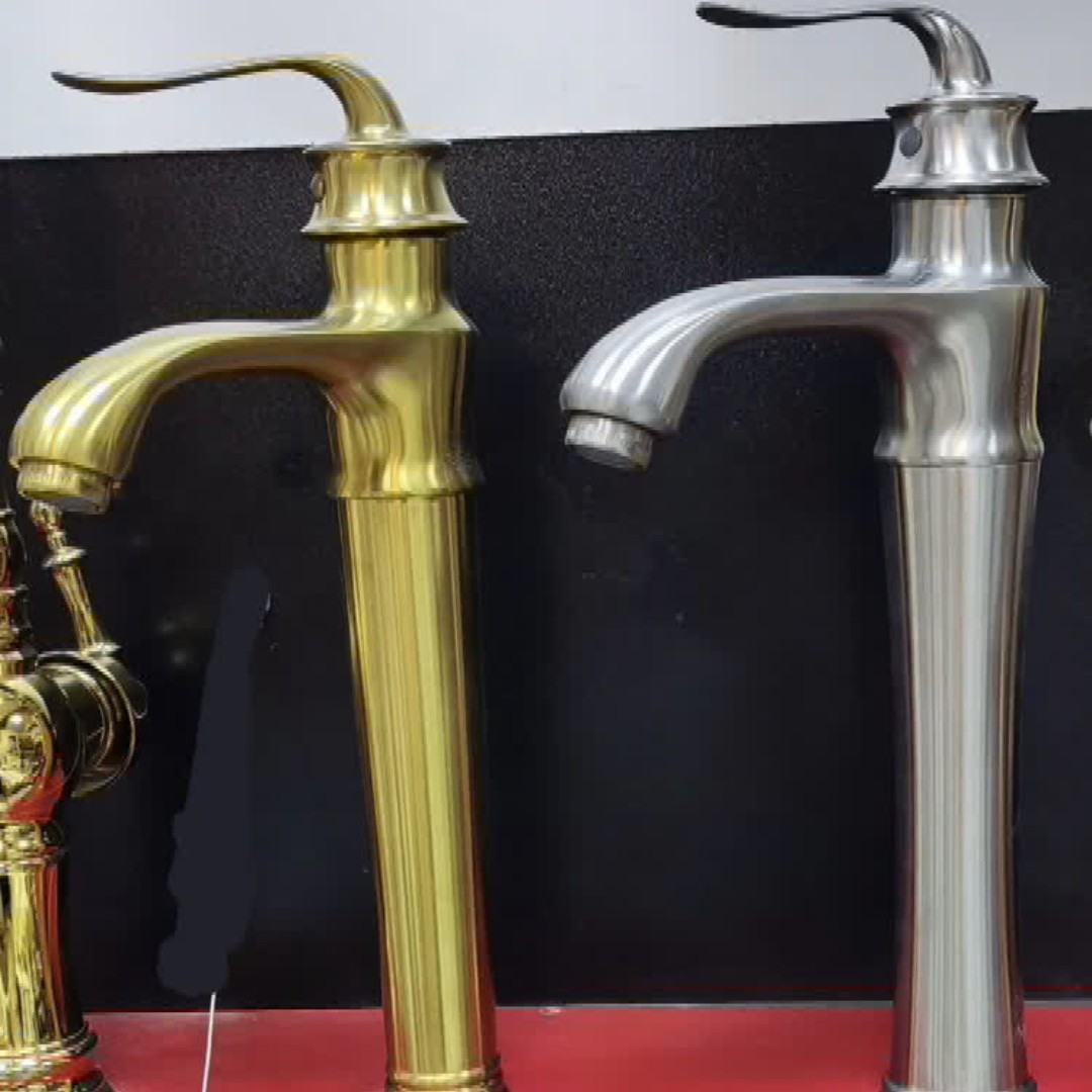 شیر روشویی پایه بلند هلن کروم مات ( استیل مات )  