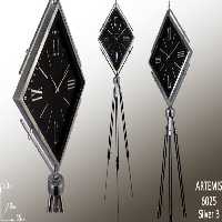 ساعت ایستاده آرتمیس کد 6025 Silver Black نقره ای مشکی