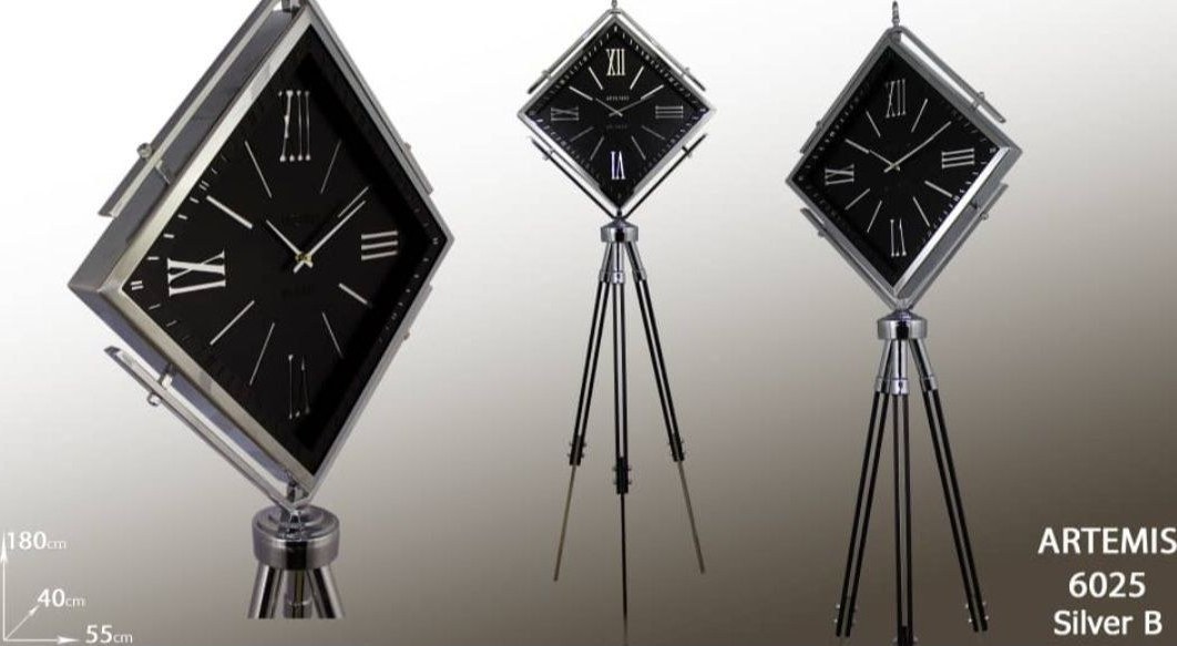 ساعت ایستاده آرتمیس کد 6025 Silver Black نقره ای مشکی