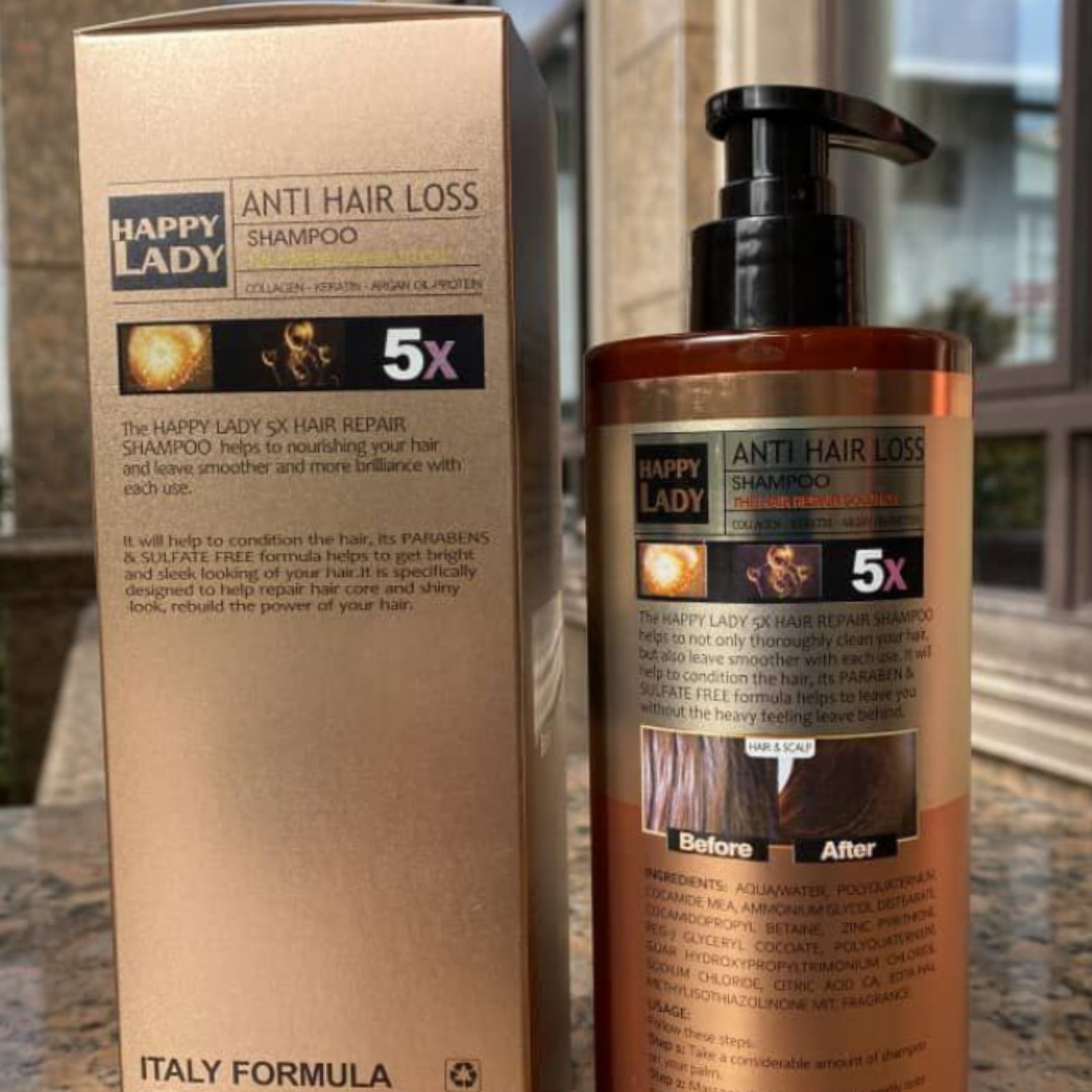 شامپو هپی لیدی بدون پارابن و سولفات، 500 میلی لیتر