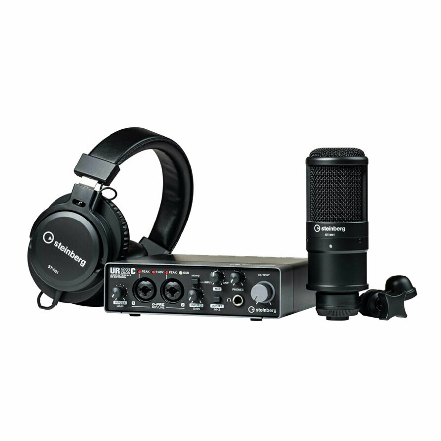 باندل استودیویی هدفون و میکروفون و کارت صدا اشتنبرگ UR22C