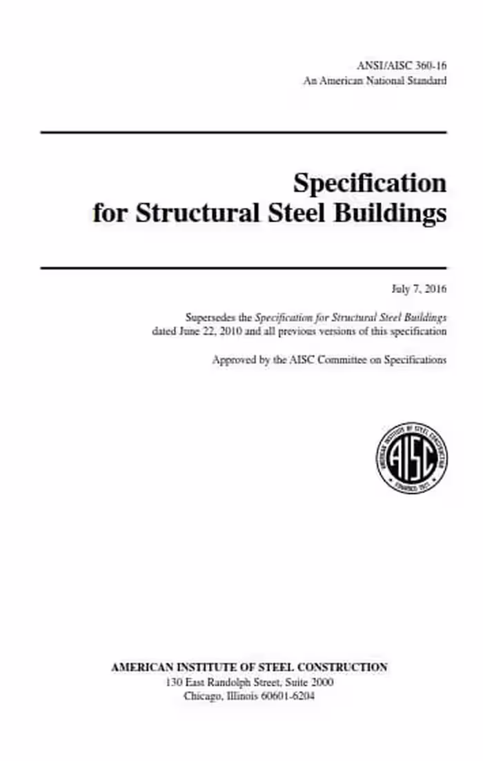 󾕇 دانلود کتاب AISC 360, Specification for Structural Steel Buildings, 2016 - دانلود کتاب های دانشگاهی