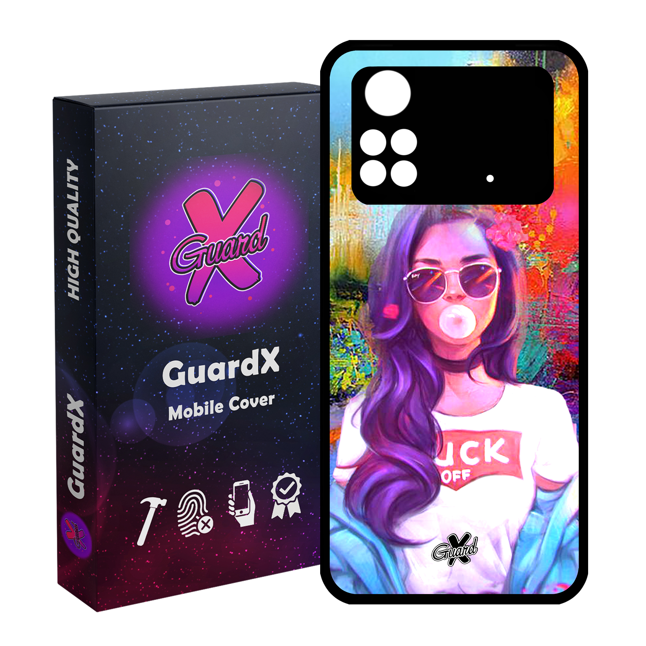 کاور گارد ایکس طرح Girl مدل Glass10038 مناسب برای گوشی موبایل شیائومی Poco M4 Pro 4G