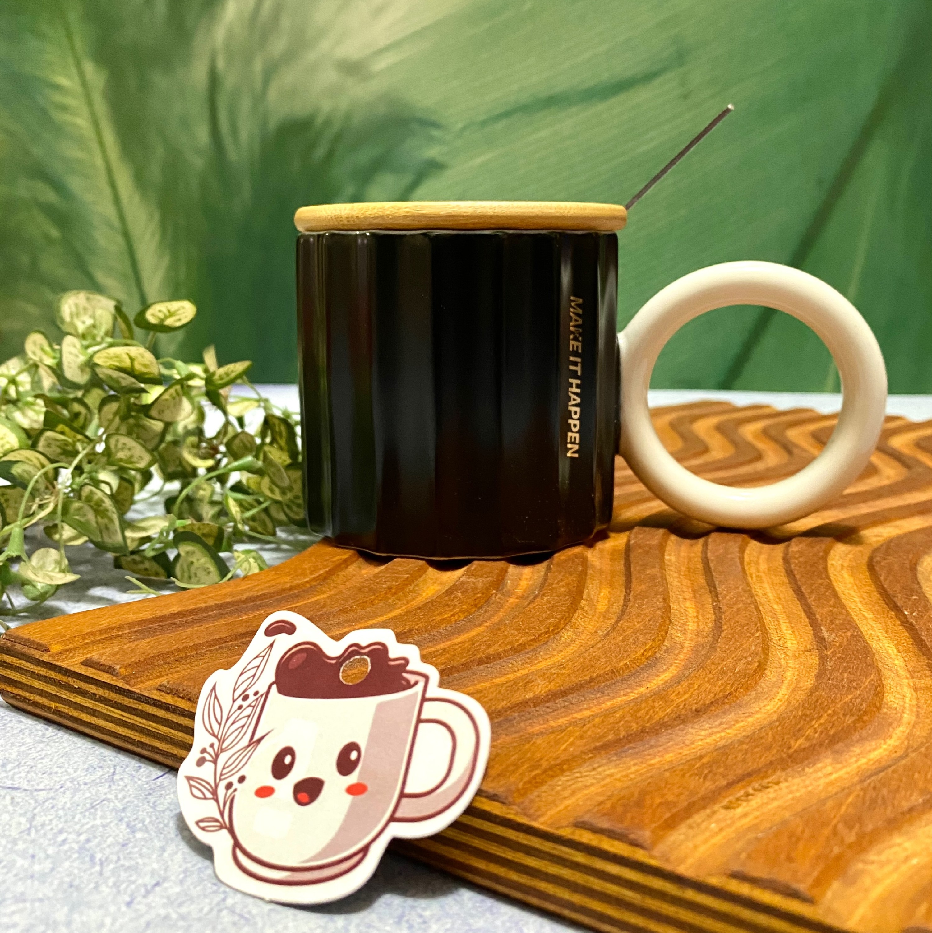 ماگ سرامیکی مدل در بامبو کد mh رنگ مشکی