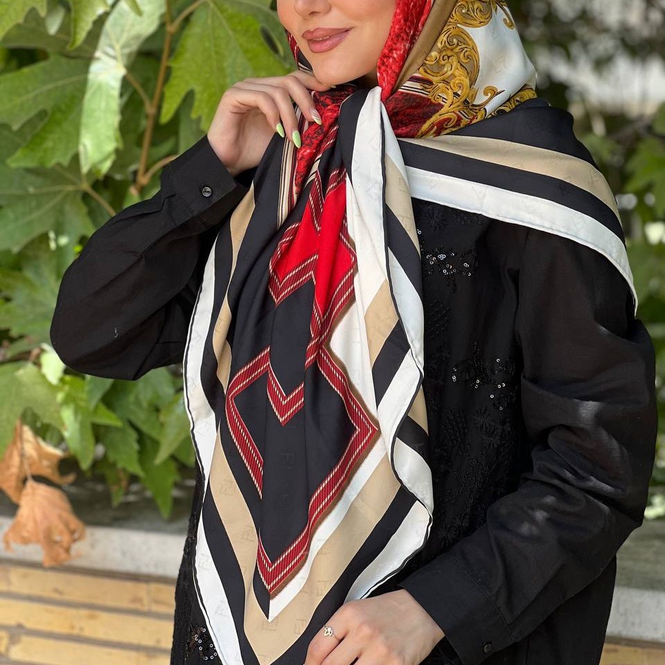 روسری ابریشم ژاکارد مجلسی کد 359