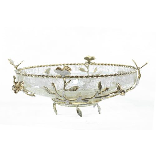 میوه خوری شیشه ترک برنجی کد AM37