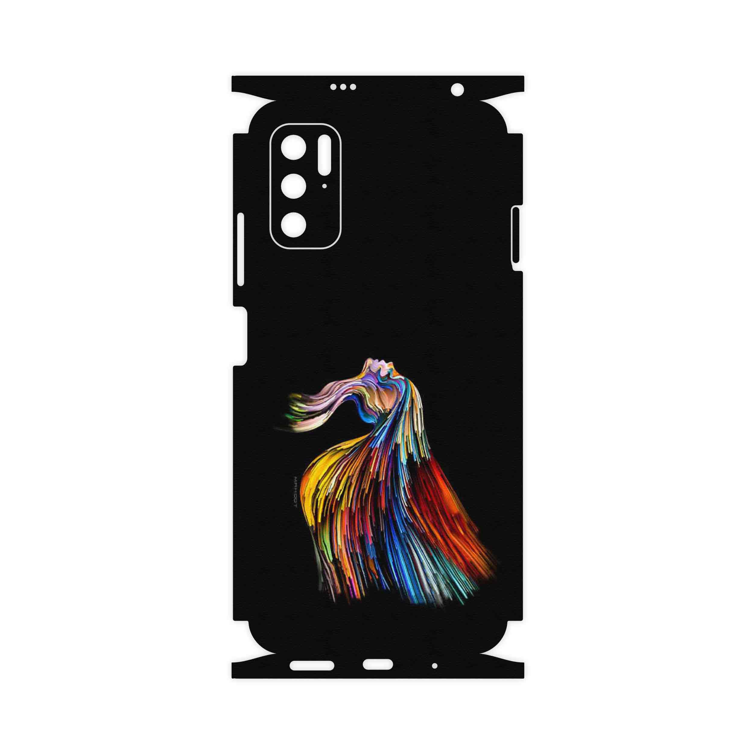 برچسب پوششی ماهوت مدل Rainbow Hair Digital Art-FullSkin مناسب برای گوشی موبایل شیائومی Redmi Note 11SE