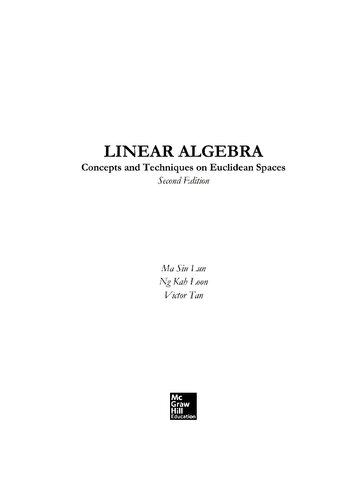خرید و دانلود نسخه کامل کتاب Linear Algebra: Concepts and Techniques on Euclidean Spaces