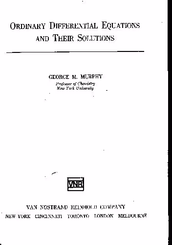 خرید و دانلود نسخه کامل کتاب Ordinary Differential Equations and Their Solutions