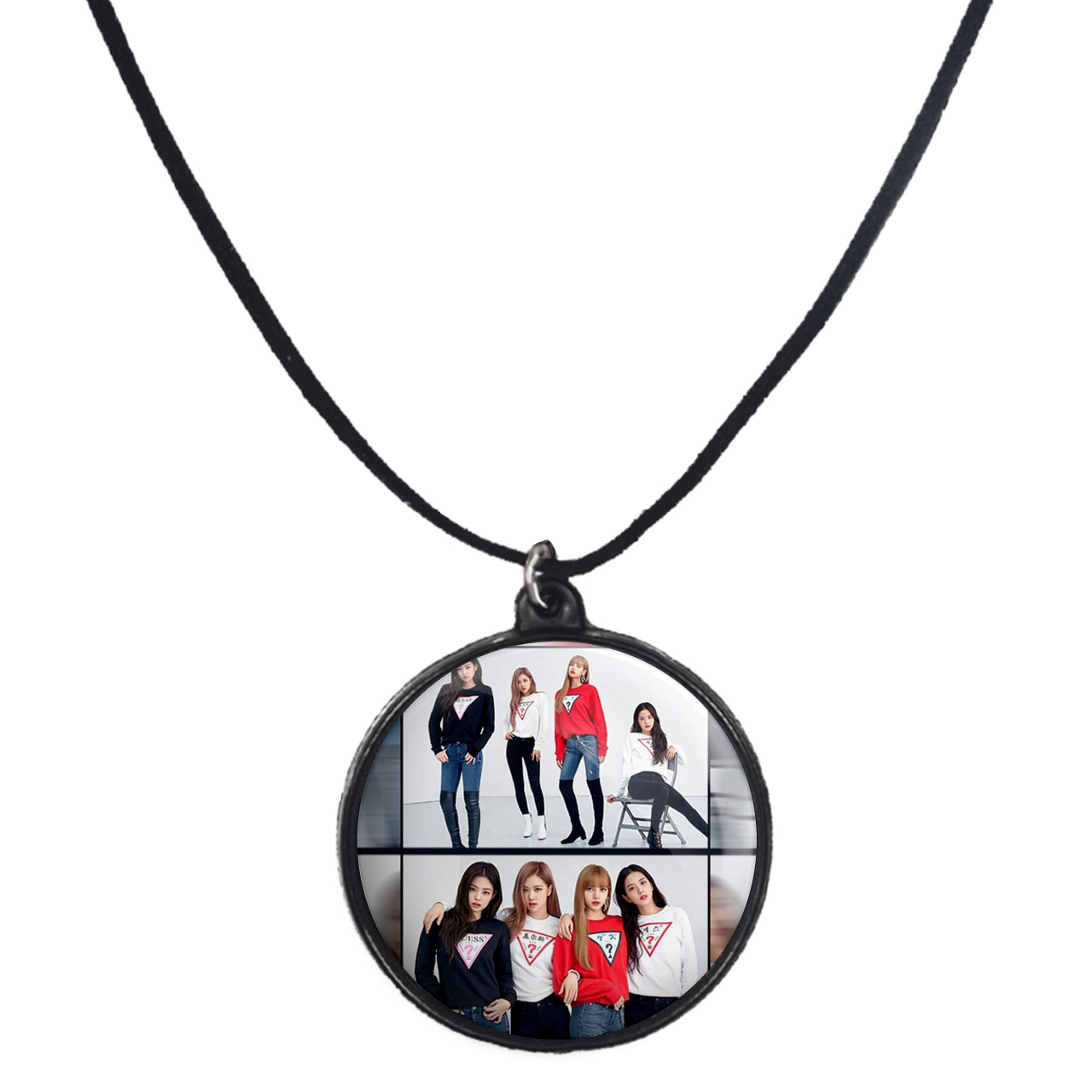 گردنبند پرمانه طرح بلک پینک کد pmb.18161 مدل دو طرفه