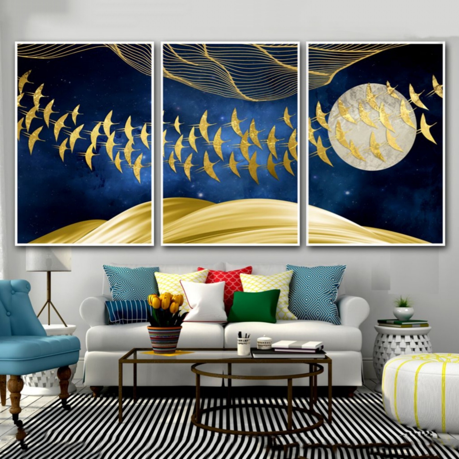 تابلو مدل دکوراتیو کد 4021 مجموعه 3 عددی