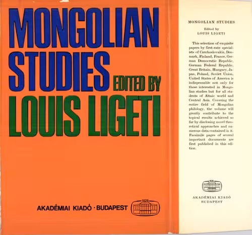 خرید و دانلود نسخه کامل کتاب Mongolian studies