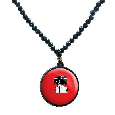 گردنبند پرمانه طرح عکاس کد pmd.5164 مدل دو طرفه