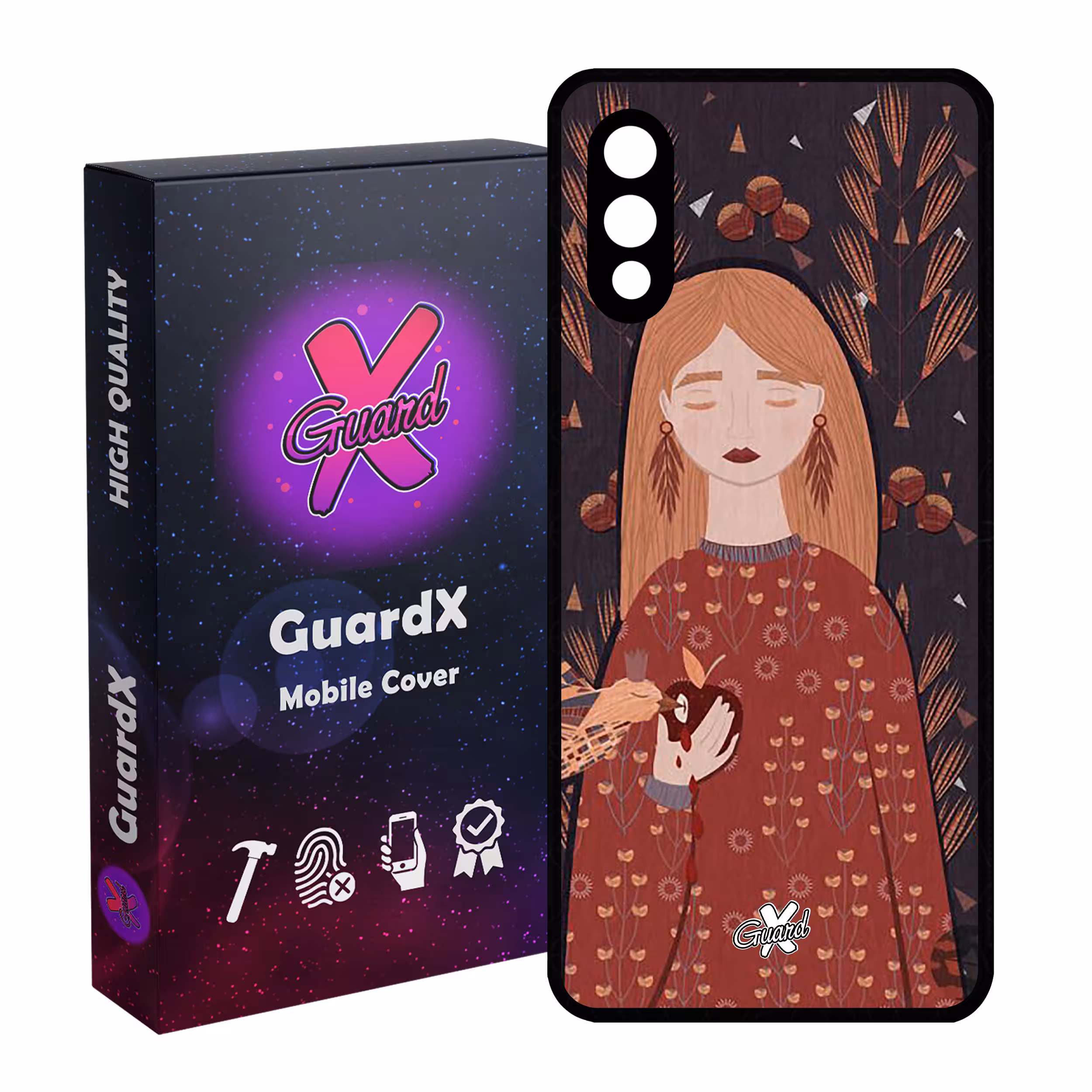 کاور گارد ایکس طرح دختر مدل Glass10413 مناسب برای گوشی موبایل سامسونگ Galaxy A02 / M02