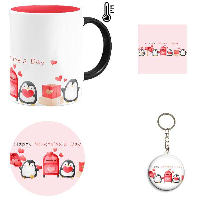 ست هدیه ماگ حرارتی مدل روز عشق طرح عاشقانه کد M27