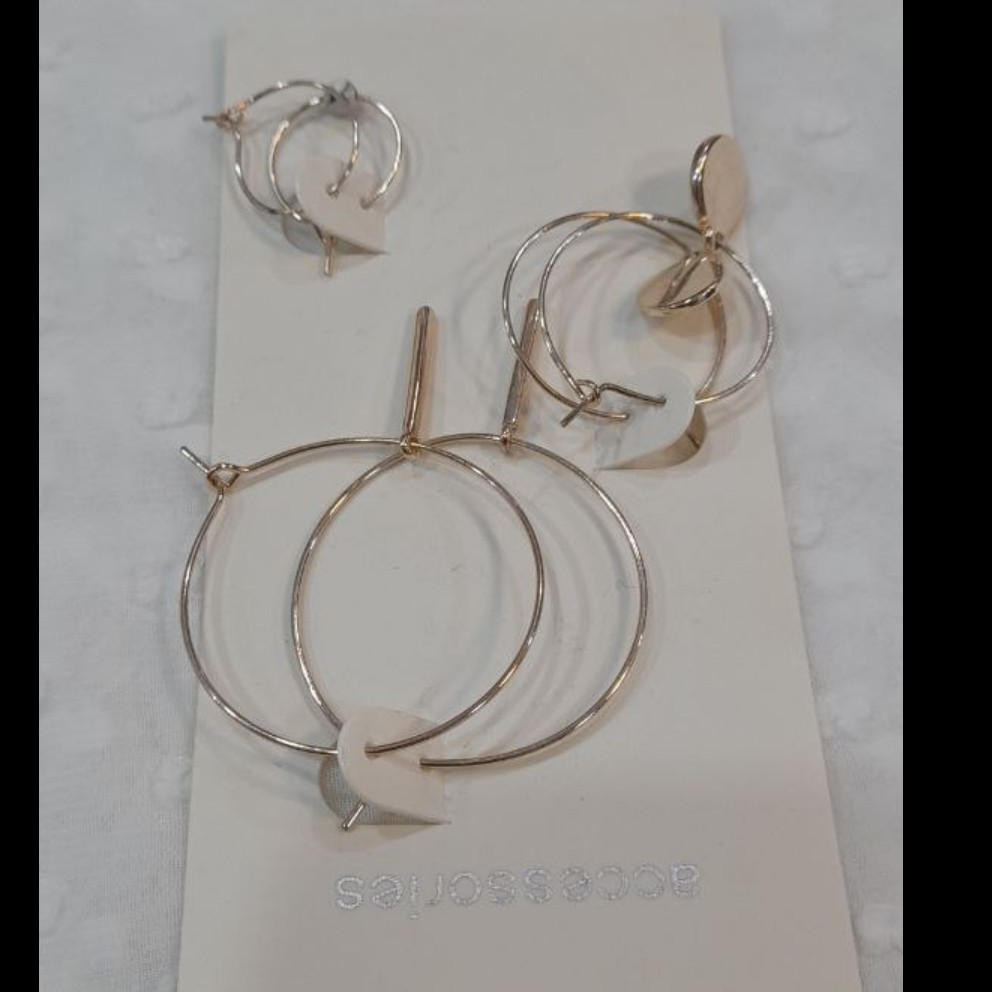  پک کامل گوشواره استیل رنگ ثابت نیاز به مراقبت در سه سایز متفاوت ظریف و خواستنی