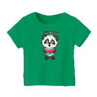 تی شرت آستین کوتاه بچگانه مدل پاندا هندوانه یلدایی کد 1 رنگ سبز