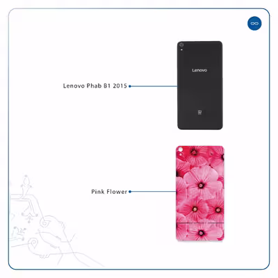 برچسب پوششی ماهوت مدل Pink-Flower مناسب برای تبلت لنوو Phab B1 2015