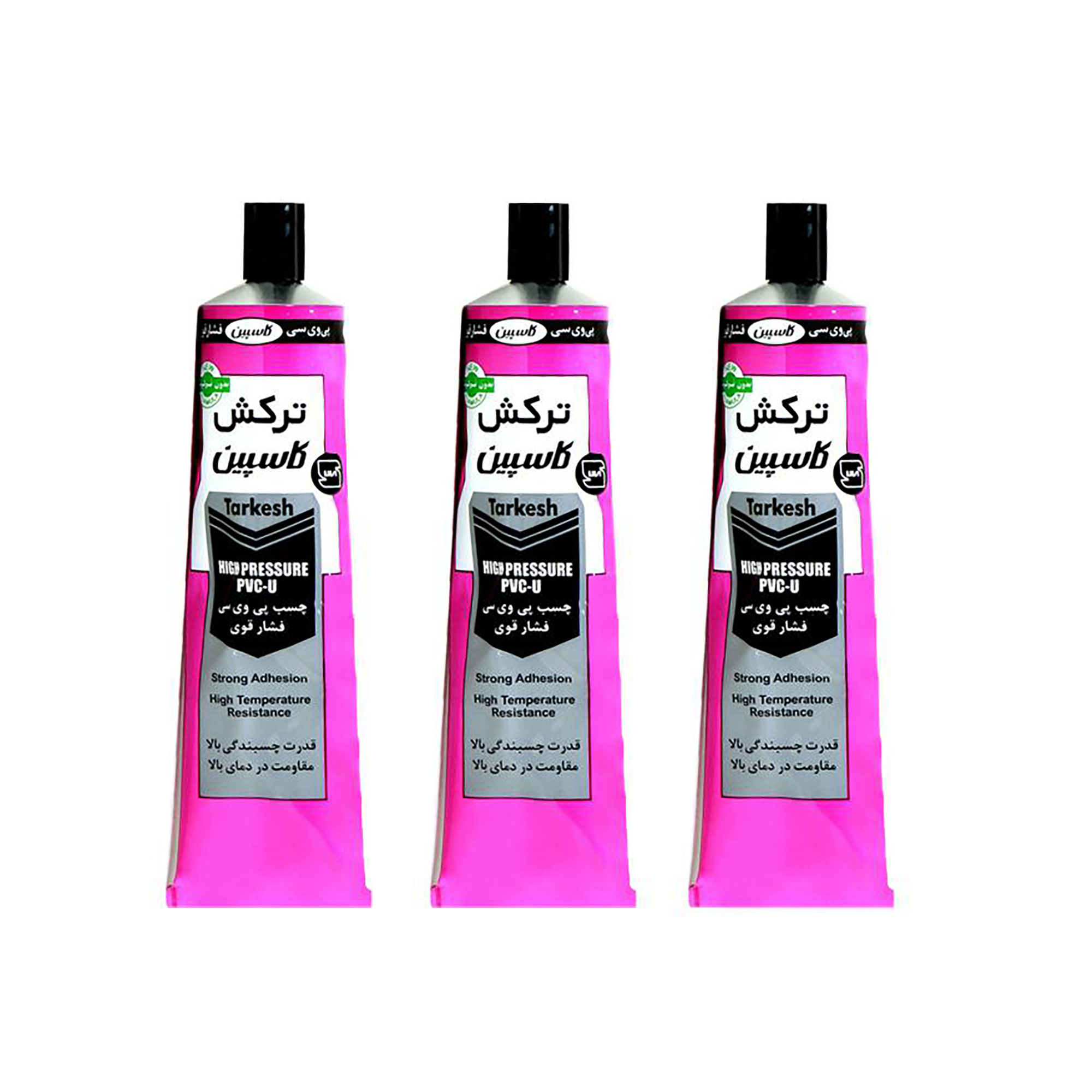 چسب پی وی سی کاسپین مدل ترکش حجم 100 میلی لیتر بسته ۳ عددی