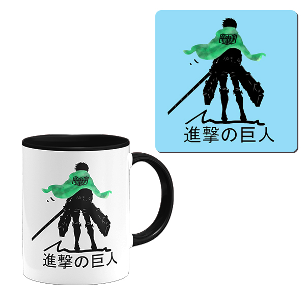 ماگ مدل اتک ان تایتان به همراه زیر لیوانی