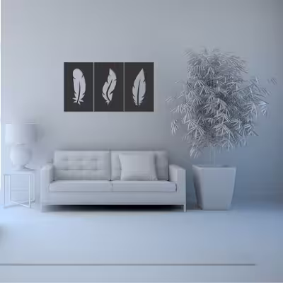 دیوارکوب طرح پر مدل fe-b01 مجموعه سه عددی