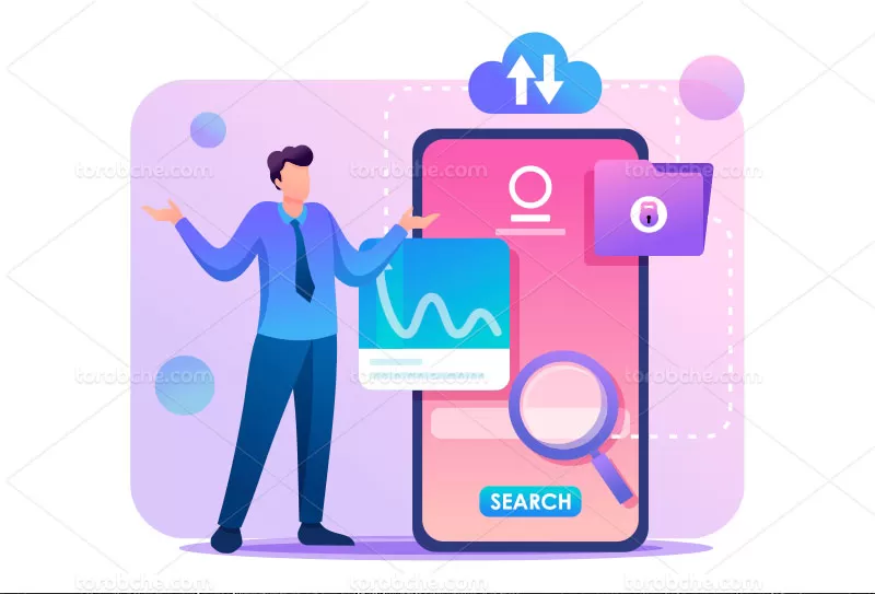 وکتور جستجوی اطلاعات | گرافیک با طعم تربچه