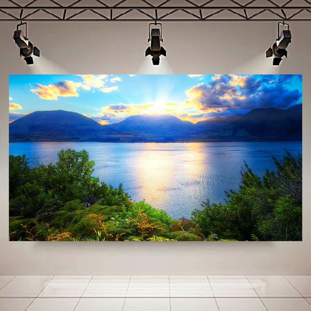 تابلو شاسی طرح طبیعت مدل دریاچه و طلوع آفتاب کد AR7780