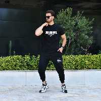 ست تیشرت و اسلش نایک JUST DO IT جنس پارچه تیشرت نخ پنبه کشی جنس پارچه اسلش اسپان پنبه