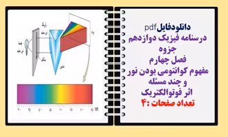 درسنامه فیزیک دوازدهم جزوه فصل چهارم مفهوم کوانتومی بودن نور  و چند مسئله   اثر فوتوالکتریک