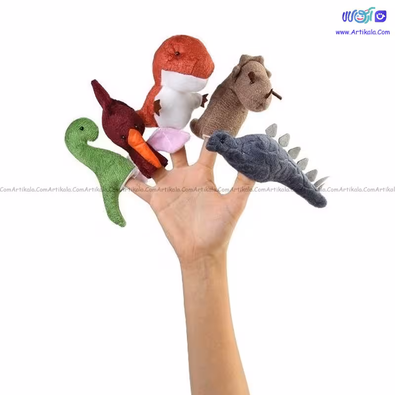 عروسک انگشتی دایناسور مدل شادی رویان 5 عددی