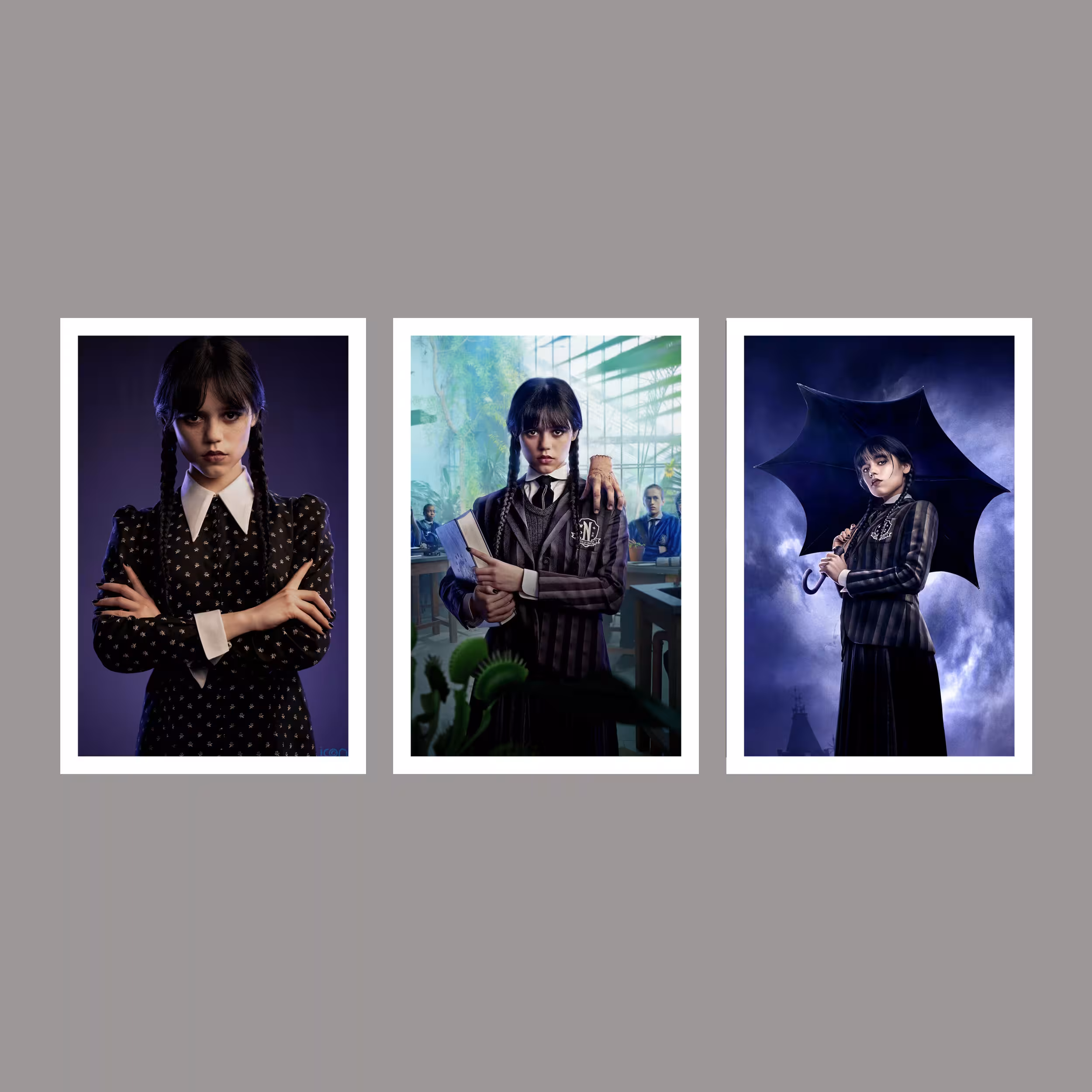 تابلو مدل ونزدی آدامز Wednesday Addams کد LAG3003  مجموعه 3 عددی
