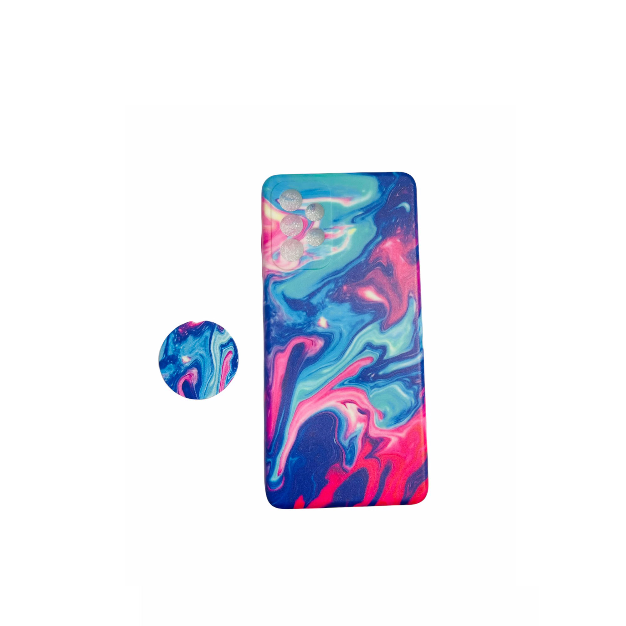 کاور طرح سنگی مدل color88 مناسب برای گوشی موبایل سامسونگ GALAXY A72 به همراه پاپ سوکت