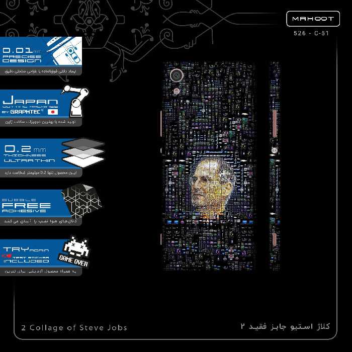 برچسب پوششی ماهوت مدل Collage of Steve Jobs 2-FullSkin مناسب برای گوشی موبایل سونی Xperia XA1