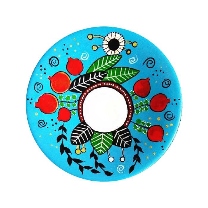  بشقاب دیوارکوب سفالی طرح انار کد D151-A مجموعه 2 عددی