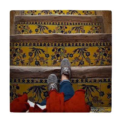 کاشی کارنیلا طرح راه پله سنتی مدل لوحی کد WKB813 