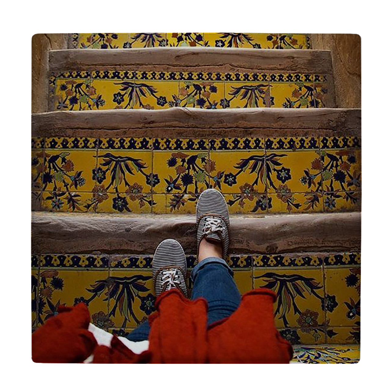 کاشی کارنیلا طرح راه پله سنتی مدل لوحی کد WKB813 