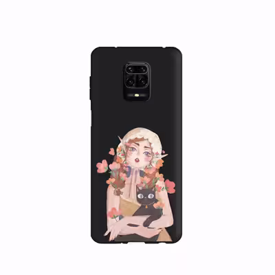 کاور طرح دختر و گربه کد 203 مناسب برای گوشی موبایل شیائومی Redmi Note 9s / Note 9 Pro